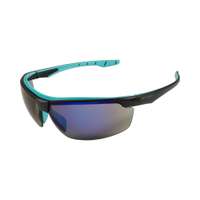 Empiral Metallic UV Protected Safety Goggles, Used for Outdoor Glare Reduction, Blue Mirror Black/Blue - Pack of 12