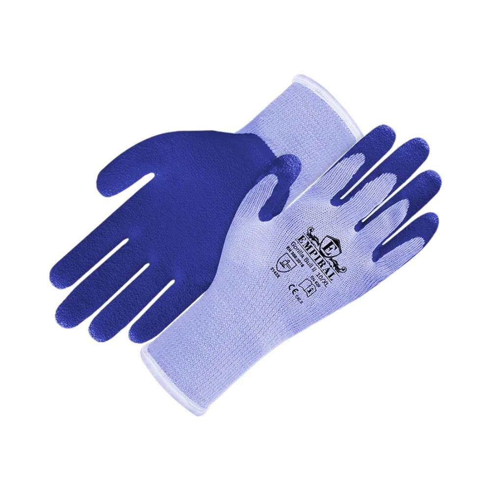 Empiral Gorilla Bull II Latex Palm Coated Glove, Grey/Blue, XL,1Pair/pack 0