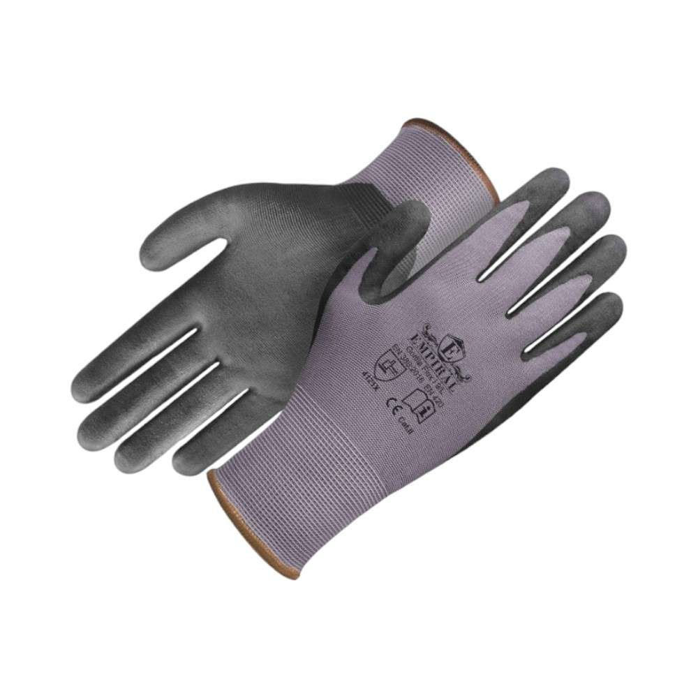 Empiral Gorilla Flex I Polyester Liner Gloves Nitrile Palm Coating, Black/grey, XL,1 Pair/Pack