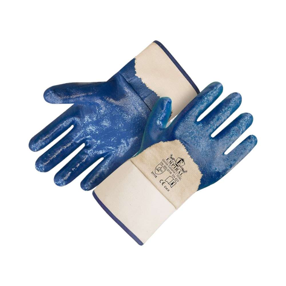 Empiral Gorilla Extreme I Gloves Nitrile Palm Coating and Safety Cuff, Blue,1 Pair/Pack 0