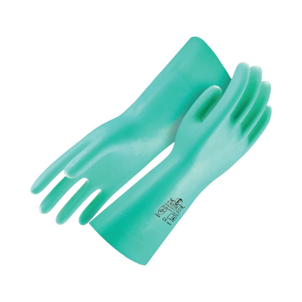 Empiral Gorilla Chem I Chemical Resistant Nitrile Gloves, XL Size, 1 Pair, Used for Wet Work & Cleaning - Green