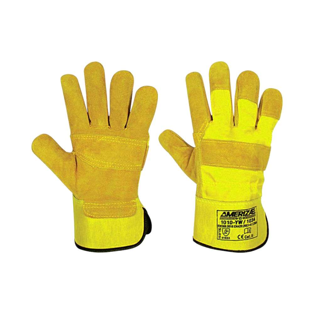 Ameriza Patch Palm Eco - Rubberized Cuff, Yellow, 12Pairs/pck