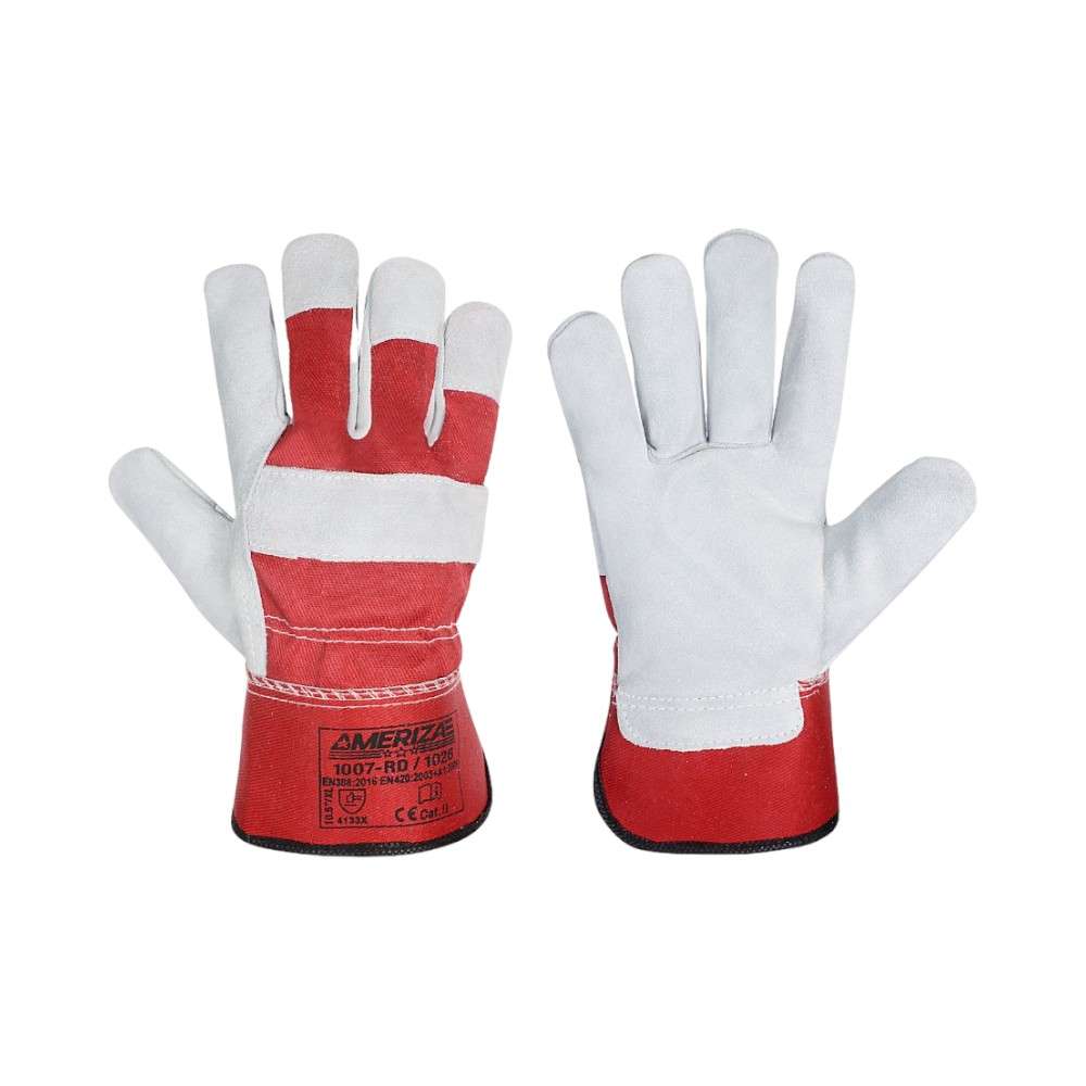 Ameriza Single Palm Premium Leather Rigger Glove, Red, Size 10.5, 12Pairs/pack 0