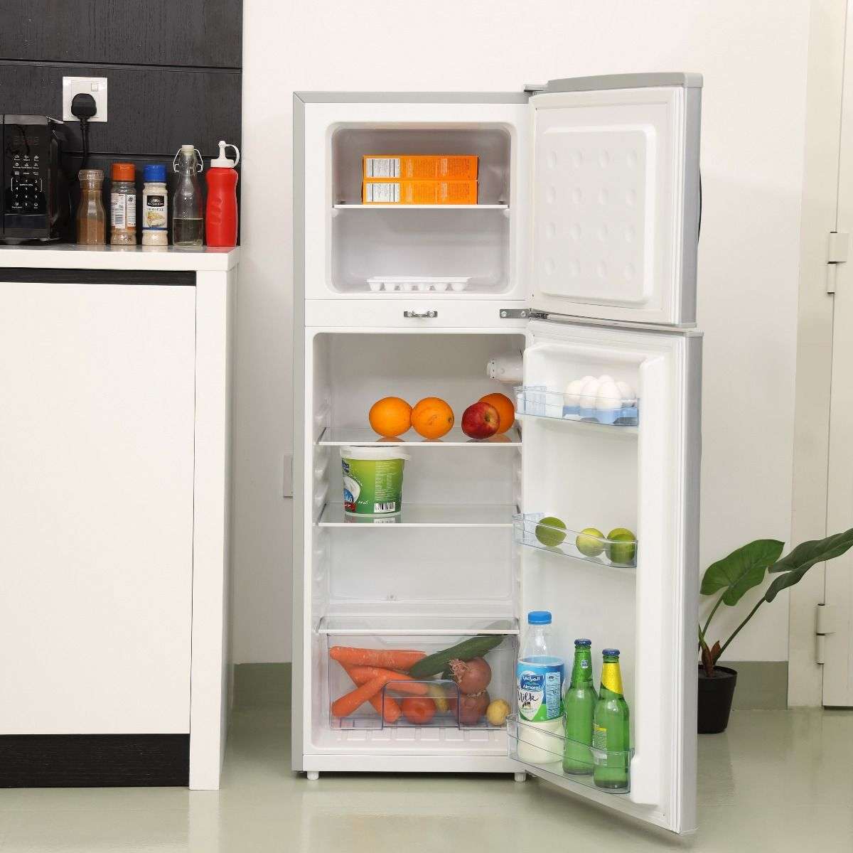 Geepas Double Door Refrigerator Fast Cooling & Preserves Freshness with Energy Efficient 6