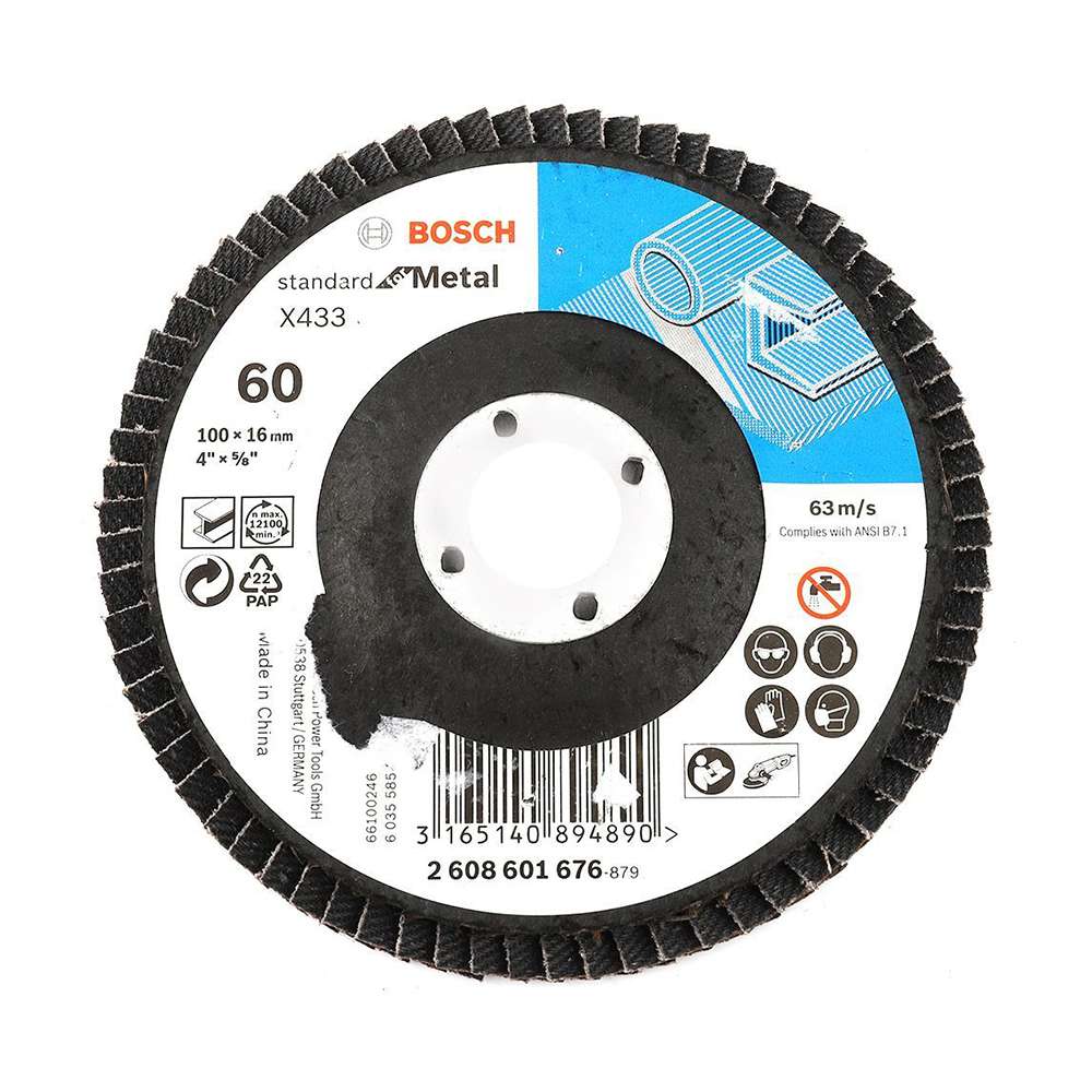 Bosch 2608601676 Flap Disc 100mm 60 Grit 0