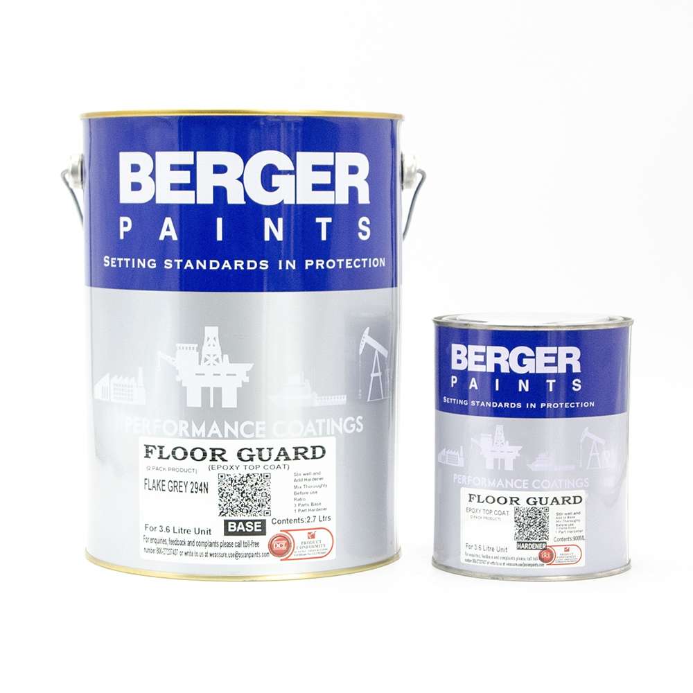 Asian Paints Berger Floor Guard Epoxy Top Coat-Traffic Grey A-3.6L / 900ml 5