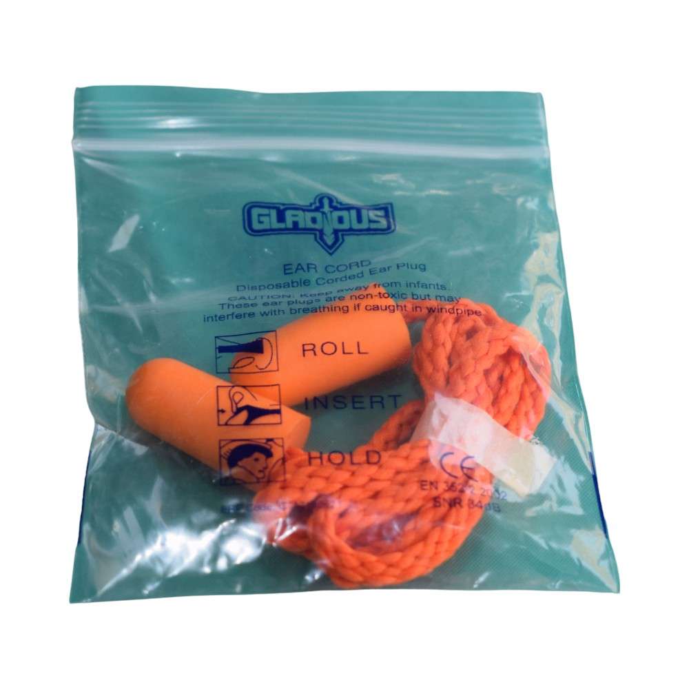 Gladious Corded Foam Ear Plug , 32NRR, Orange 100Pairs/Box 1