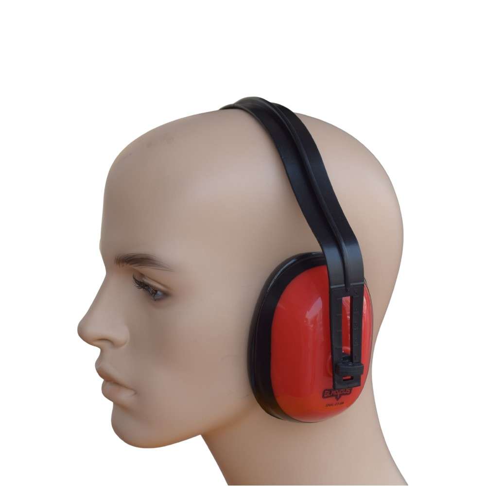Gladious Headband Ear Muff, 23dB NRR, Black/Red 1