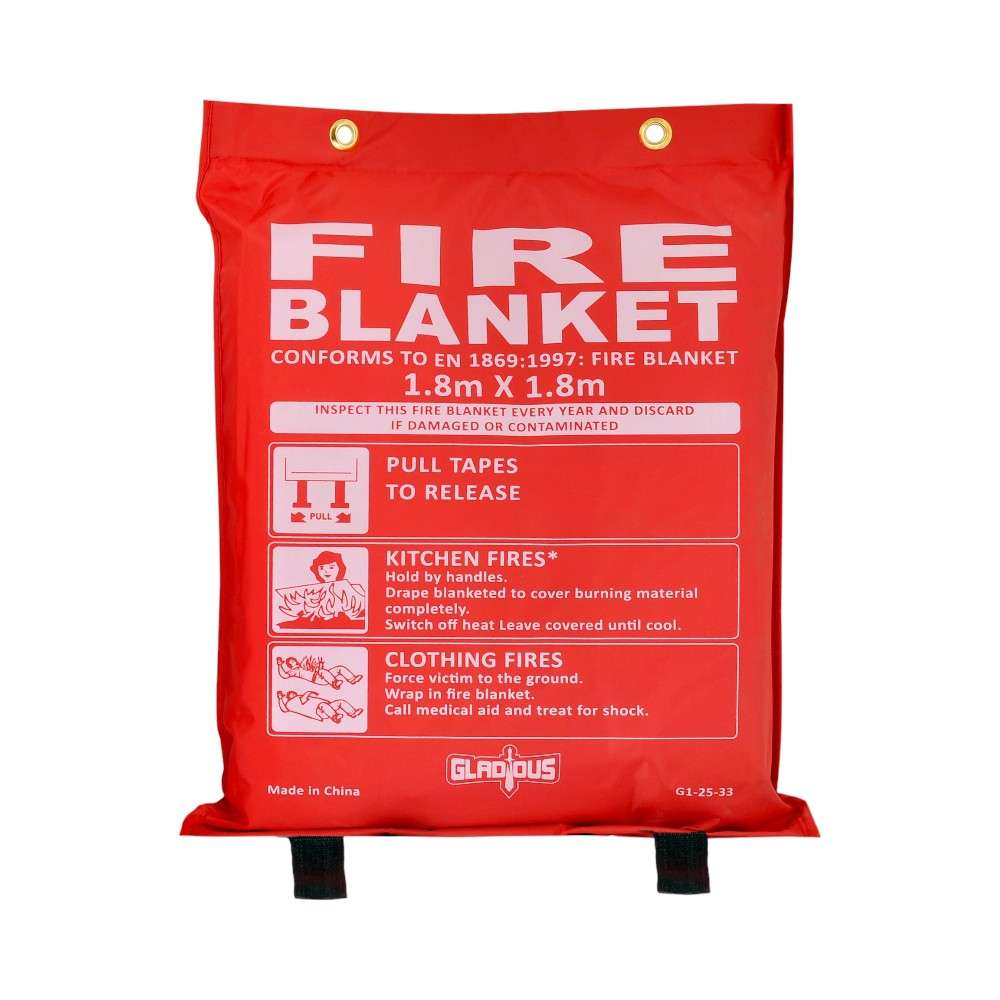 Gladious Fire blanket in Cover 0.43mm thk x 18.m wd x 1.8m len, Khaki 0