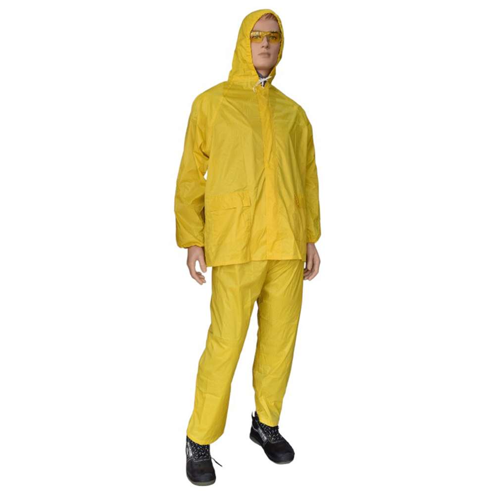 Gladious PVC 170T Polyester base Rain Suit, Yellow, Medium