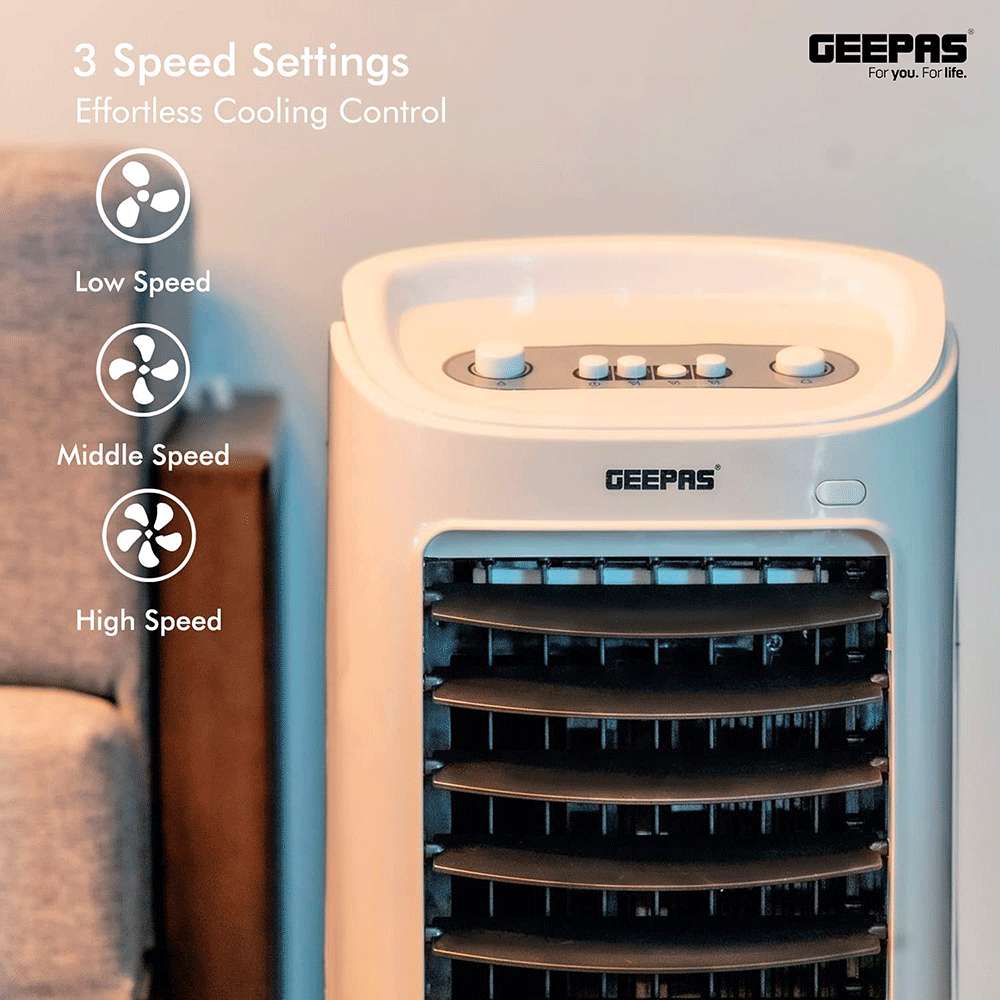 Geepas Air Cooler LED Control Panel Wide Oscillation with Ice Compartment & Remote Control 4