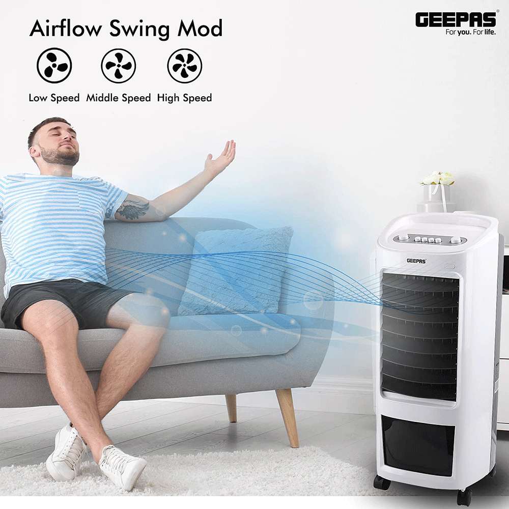 Geepas Air Cooler LED Control Panel Wide Oscillation with Ice Compartment & Remote Control 5