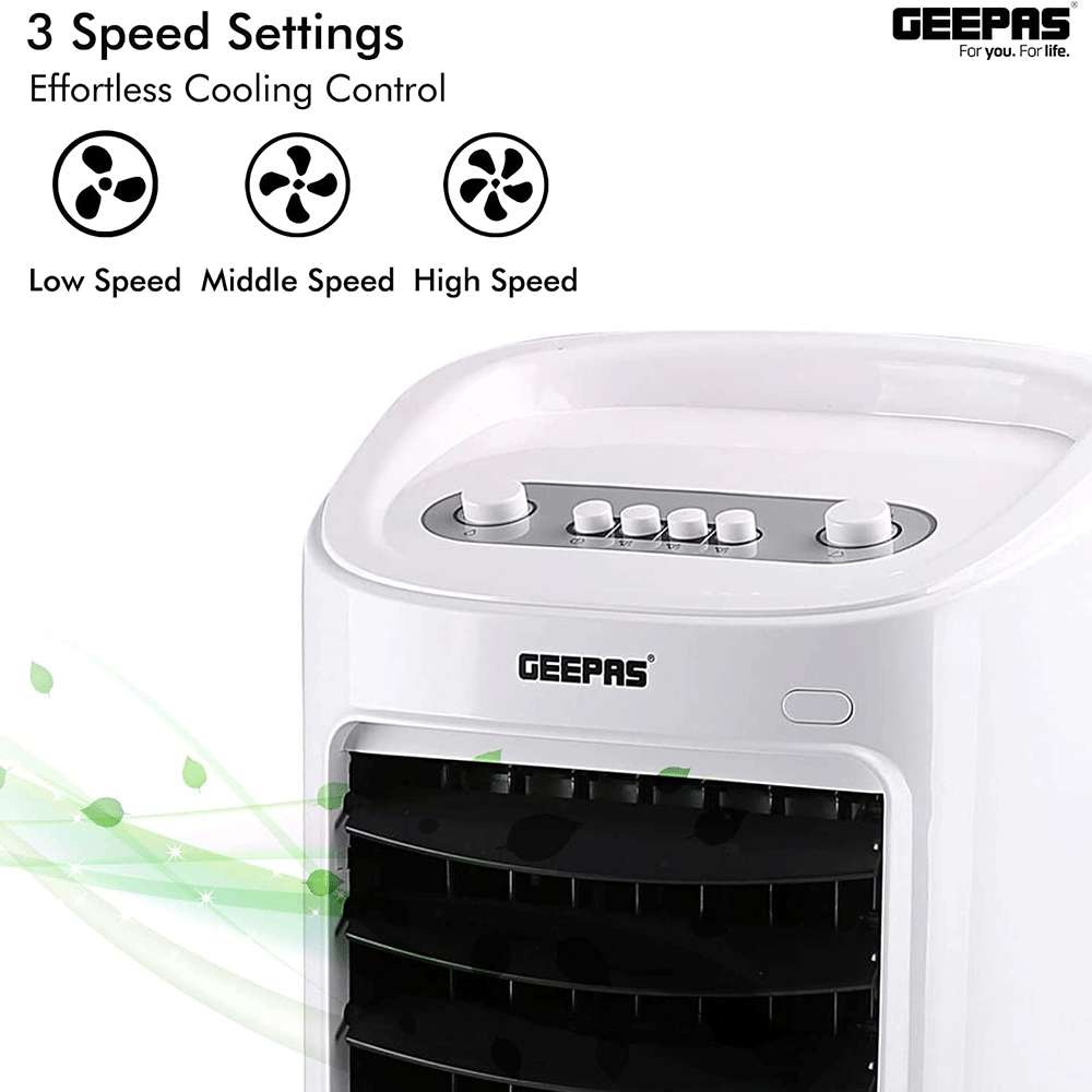 Geepas Air Cooler LED Control Panel Wide Oscillation with Ice Compartment & Remote Control 7