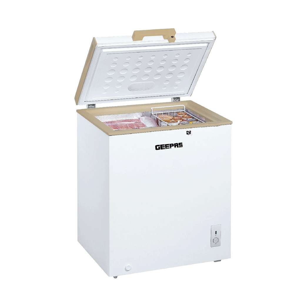 Geepas 170L Single Door Chest Freezer High Efficiency with Compressor Off Feature & Adjustable Thermostat Control 1