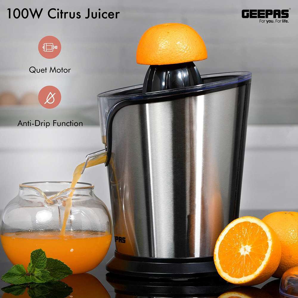 Geepas Citrus Juicer - Quick Healthy Nutritious Juices With Anti Dust Cover 100W 6