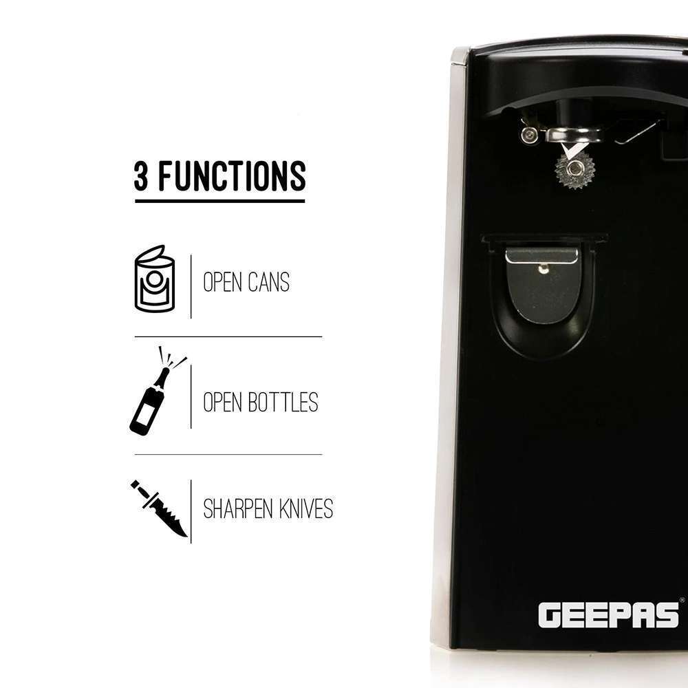 Geepas 3 In 1 Can Opener Multifunctional Electric Tin Opener 60W 1