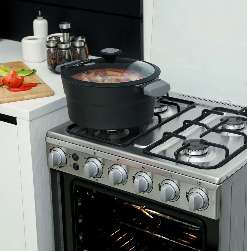 Geepas 60*60 Cooking Range Heavy Duty Metal Knobs Oven with 4 Gas Burners Convection Single Oven 3