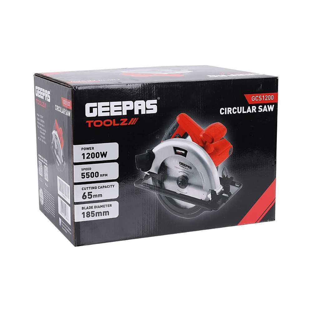 المنشار الدائري متعدد المهام من (Geepas ) قياس (185mm) استطاعة (1200W) متعدد المهام  لتقطيع الاخشاب و المعادن و البلاستيك (GCS1200-240) 4