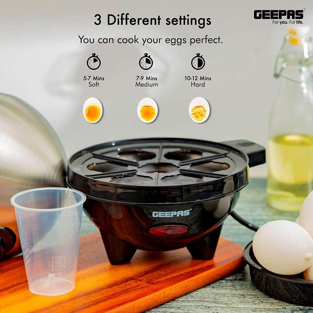 Geepas Egg Boiler Egg Cooker Measuring Cup with Egg Pierce Included 350W 1