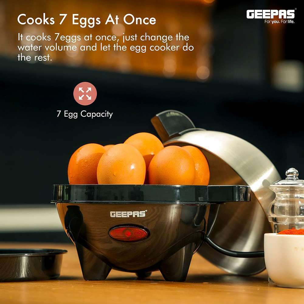 Geepas Egg Boiler Egg Cooker Measuring Cup with Egg Pierce Included 350W 3