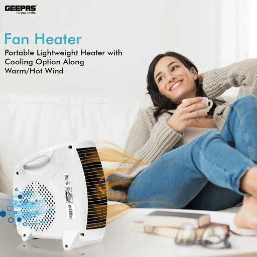 Geepas Fan Heater Adjustable Thermostat with Overheating Protection & Power Indicating Lamp 3