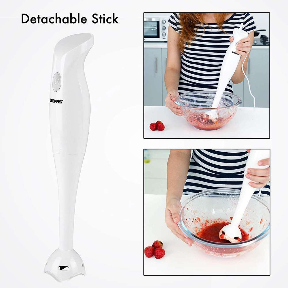 Geepas Hand Blender with Injection Shell Dual Speed Setting & Detachable Stick 200W 4