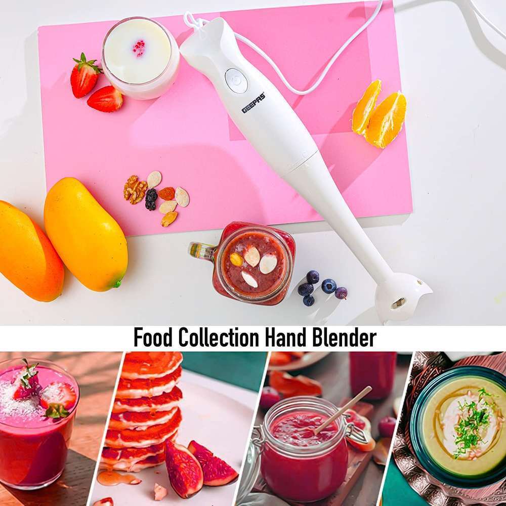 Geepas Hand Blender with Injection Shell Dual Speed Setting & Detachable Stick 200W 6