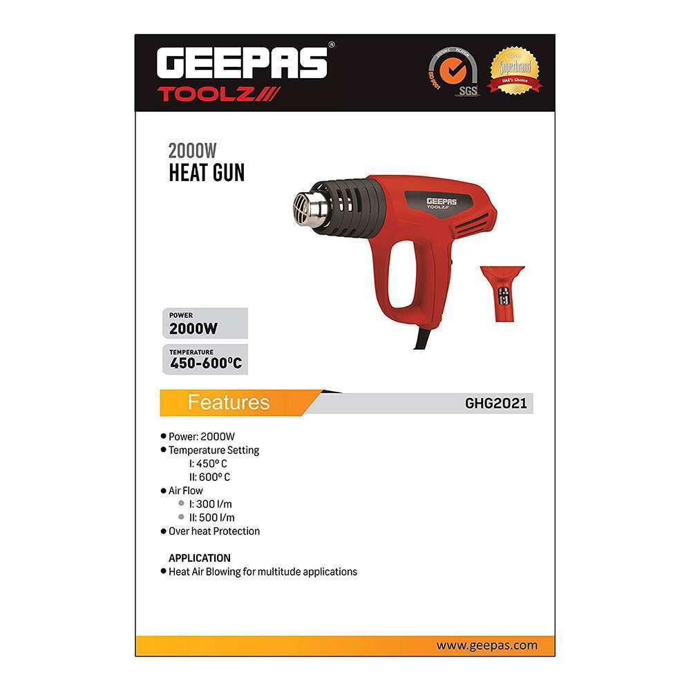 مسدس التسخين مع اعدادين لدرجة الحرارة من جيباس (Geepas) استطاعة (2000W) موديل (GHG2021-240) 5