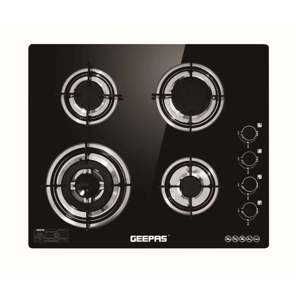 Geepas 4-Burner Gas Cooker Automatic Ignition System & Long Lifespan 0