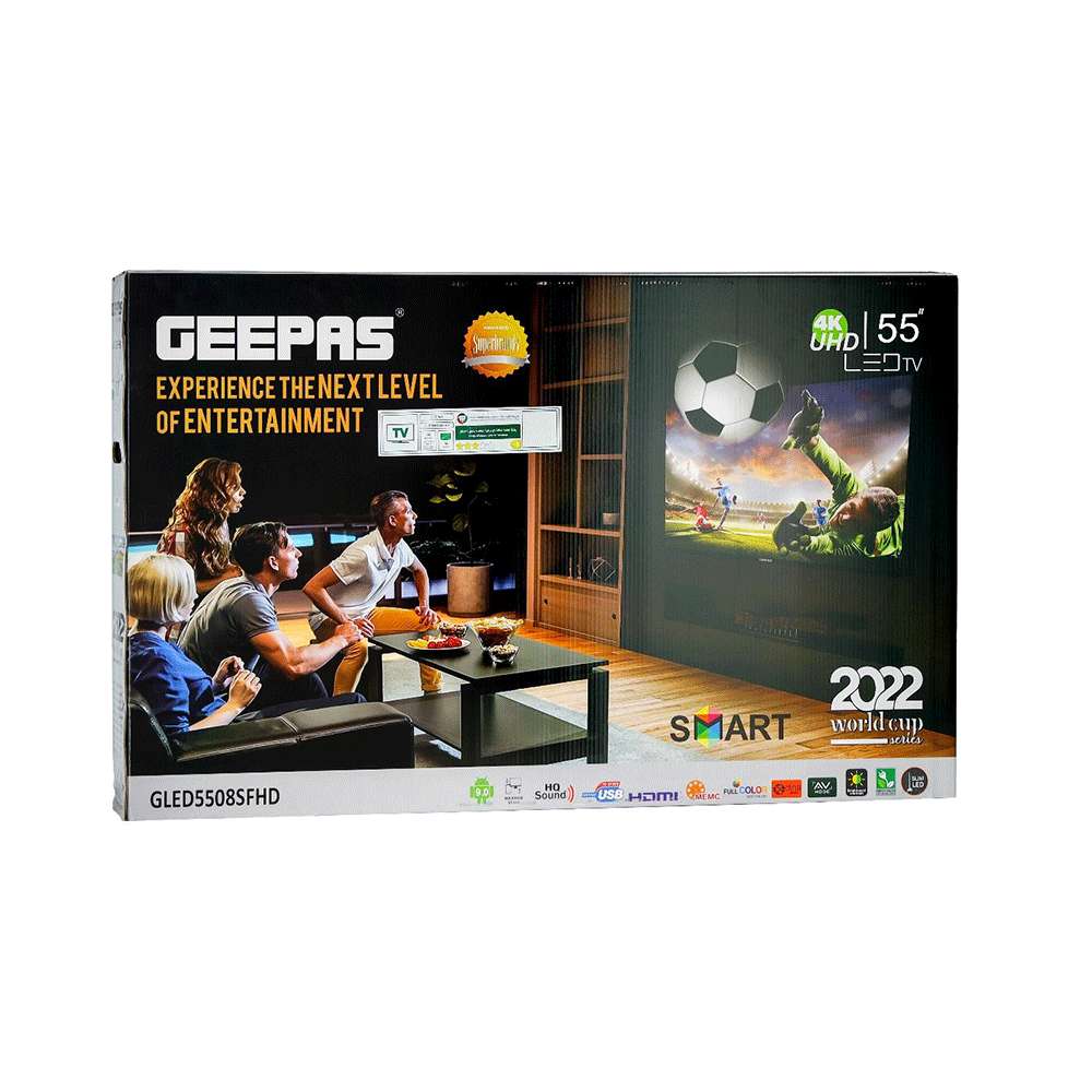 Geepas 55" 7.0 Android Smart LED TV 4K Ultra HD 2 HDMI & 2 Hi-High USB Ports with E-Share & Mirror Cast 1