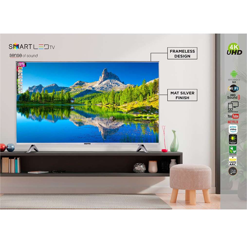 Geepas 65" Smart 4K LED TV 3 HDMI & 2 USB Ports Wi-Fi Android with E-Share 1