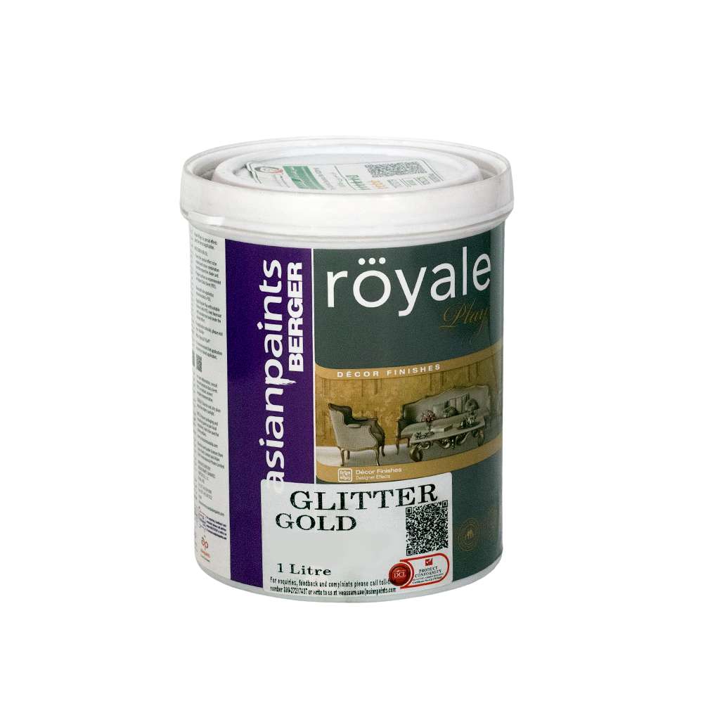 Asian Paints Berger Royale Glitter Paint, 4L, Silver Flourish, Interior Sparkle Finish 2