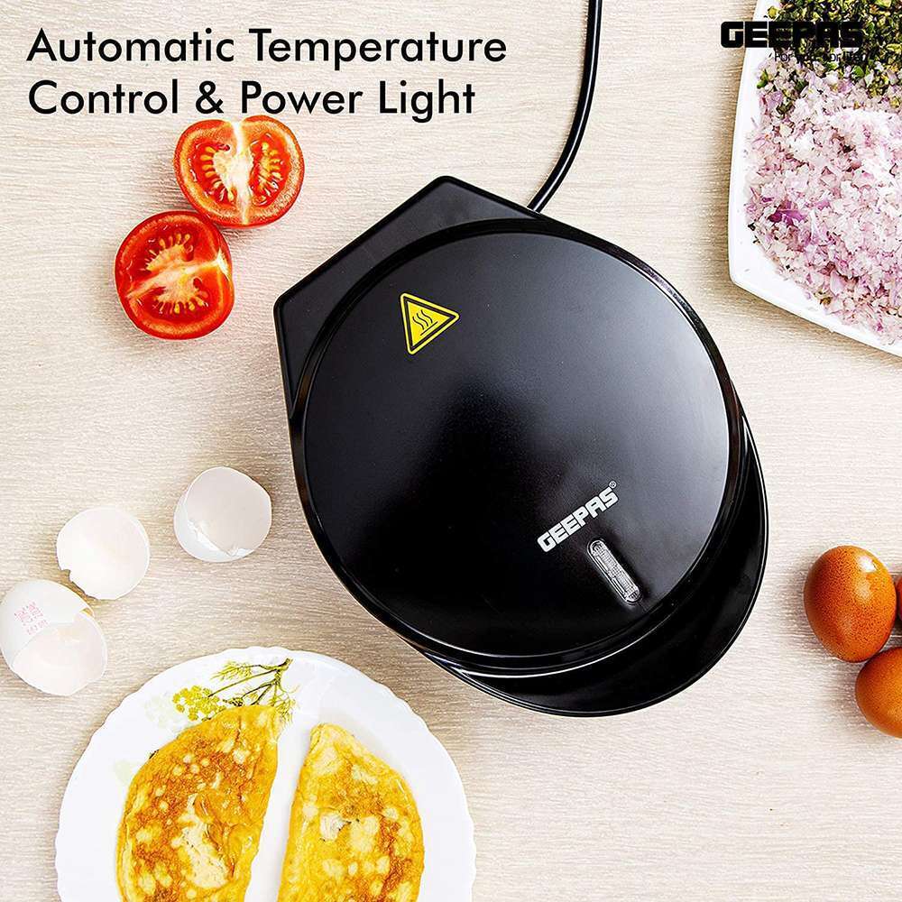 Geepas Omelette Maker with Non-Stick Coating Plate For Easy Cleaning & Power Light 1000W 4