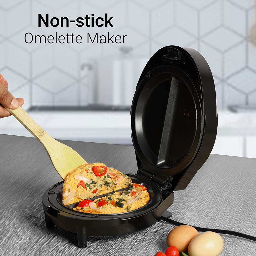 Geepas Omelette Maker with Non-Stick Coating Plate For Easy Cleaning & Power Light 1000W 2