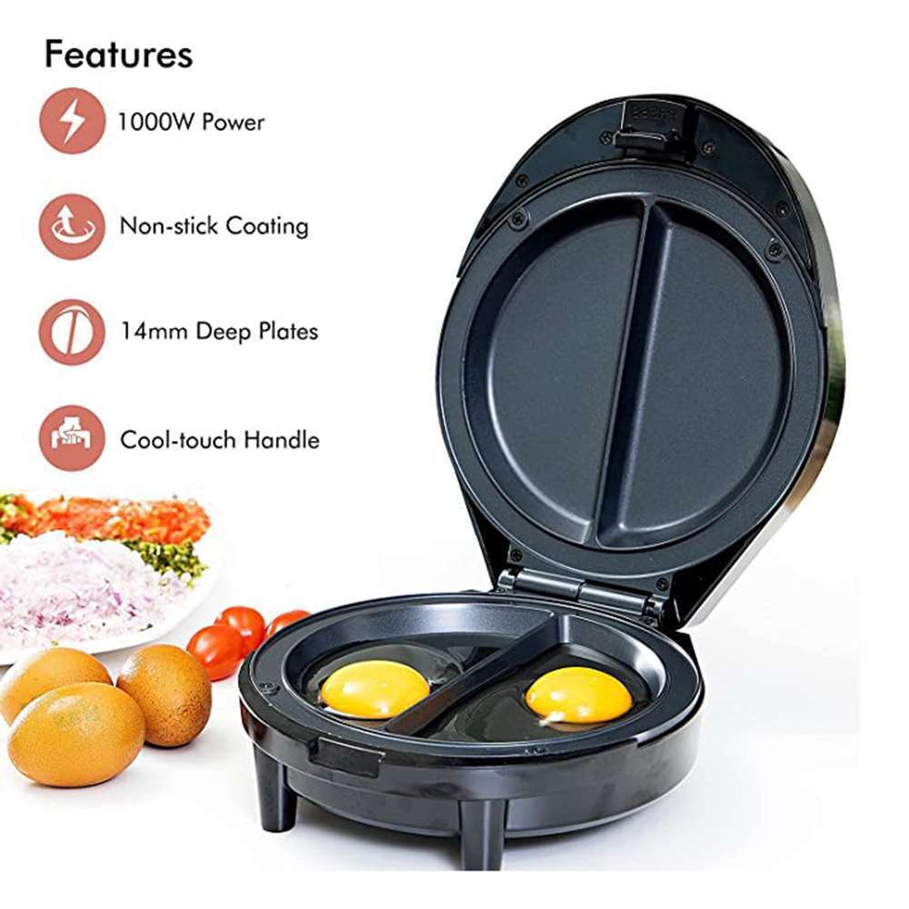 Geepas Omelette Maker with Non-Stick Coating Plate For Easy Cleaning & Power Light 1000W 1