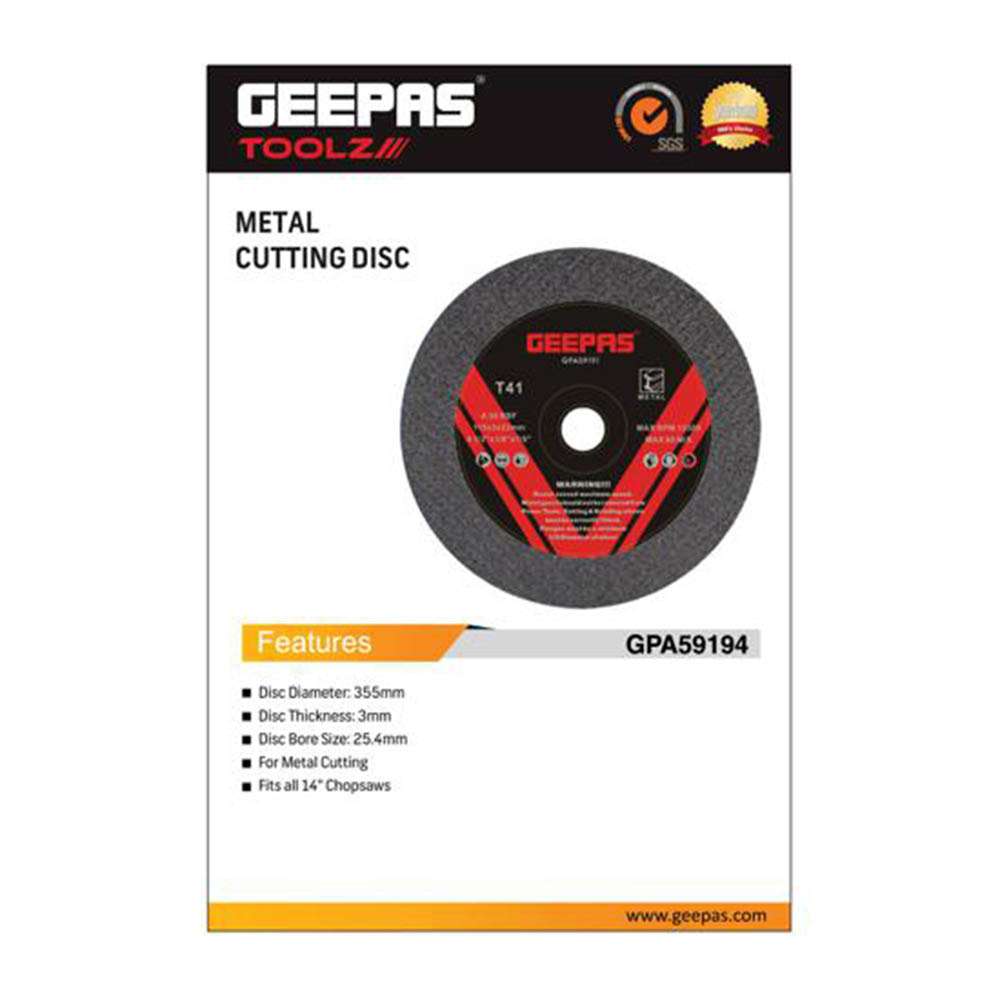 قرص تقطيع المعادن الاحترافي (GPA59194 ) من جيباس قياس (350X3.2X25.4MM) المتوافق مع جميع آلات القص مقاس ("14) 1