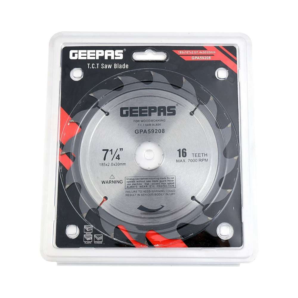 Geepas GPA59208 Professional Circular Saw Blade - 185mm X 30mm Bore 20mm Ring 1