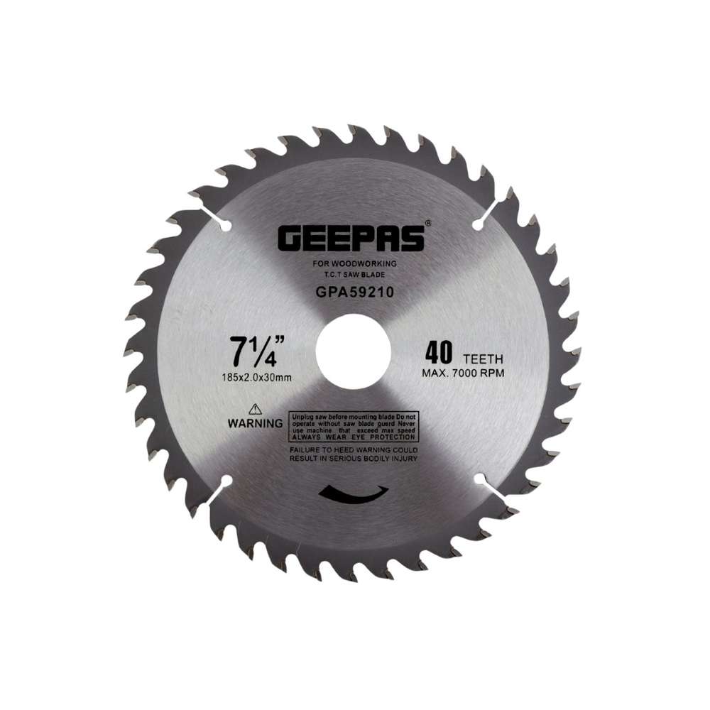Geepas GPA59210 Professional Circular Saw Blade - 185mm X 30mm Bore 20mm Ring 0