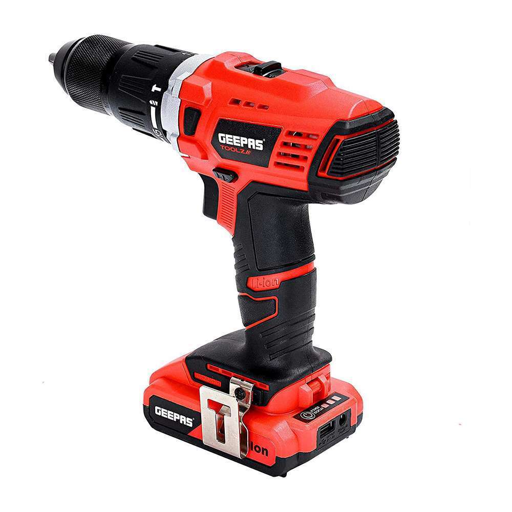 Geepas 18V Cordless Percussion Drill - Driver with Hammer Function 0
