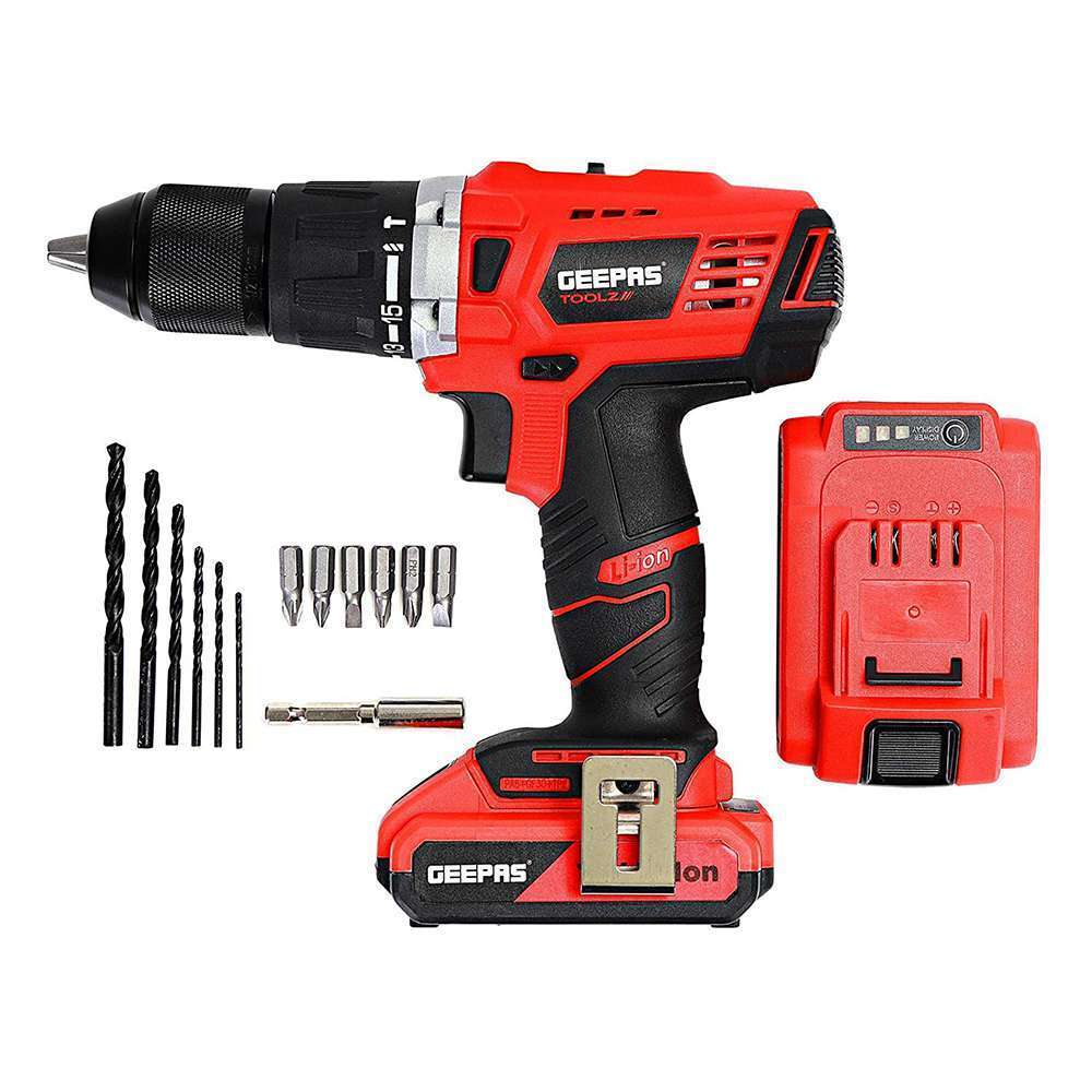 Geepas 18V Cordless Percussion Drill - Driver with Hammer Function 1