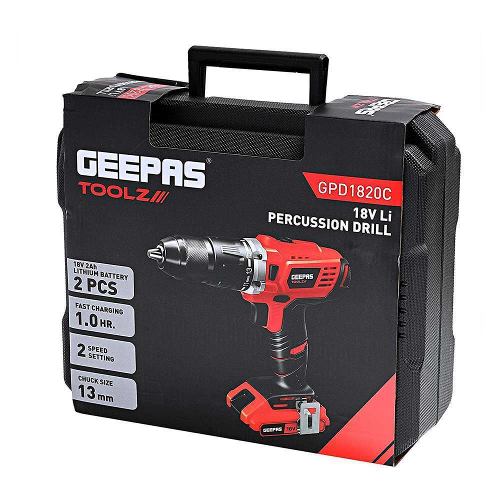 مثقاب و مفك لاسلكي بالبطارية (18V) من (Geepas ) مزود بإمكانية العمل كمطرقة (GPD1820C-240) 5