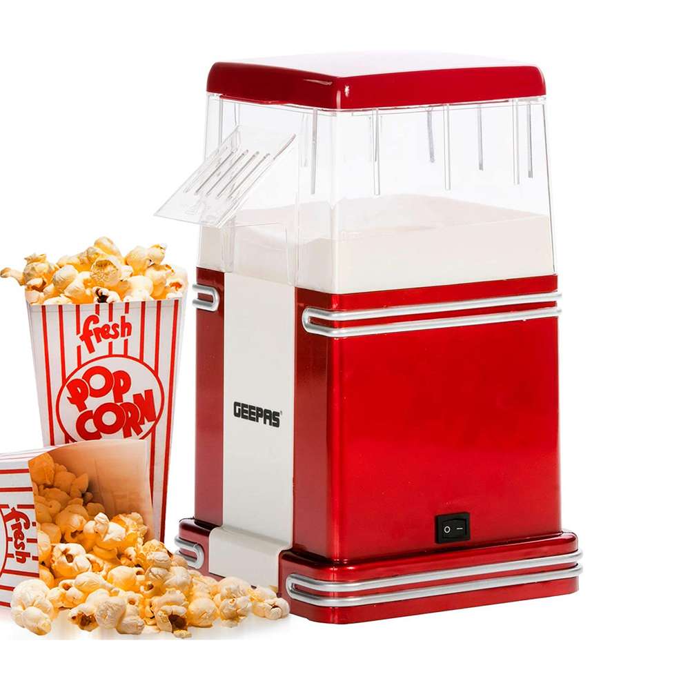 Geepas Electric Popcorn Maker Machine Air Circulation Cooking & Elegant Design 1200w 0