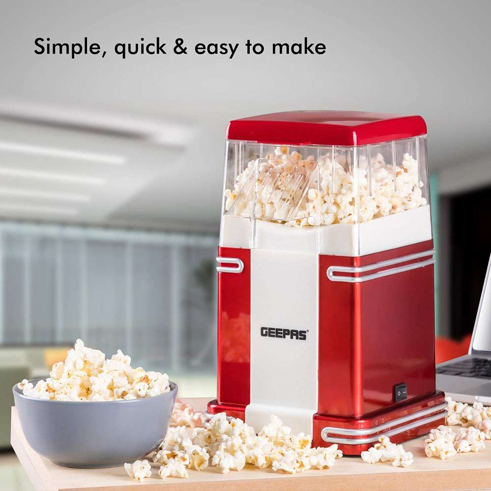 Geepas Electric Popcorn Maker Machine Air Circulation Cooking & Elegant Design 1200w 4