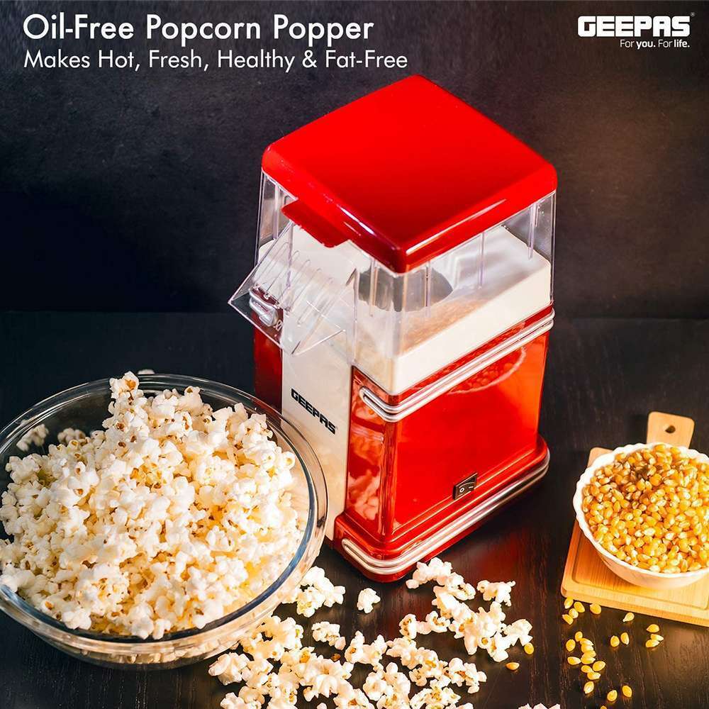 Geepas Electric Popcorn Maker Machine Air Circulation Cooking & Elegant Design 1200w 6