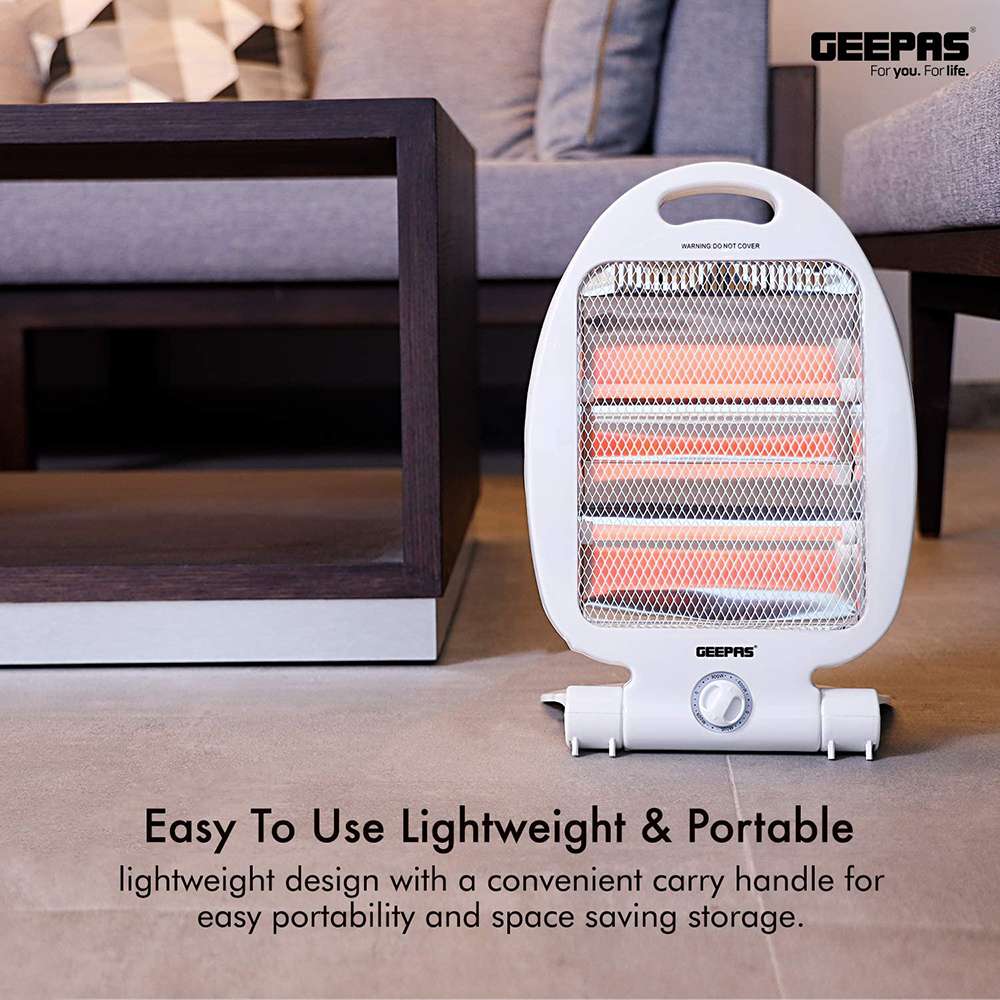 مدفأة كهربائية  كوارتز من  جيباس مع إعدادين للحرارة (600-800W) مثالية للمنازل والمكاتب والكرفانات والفنادق والمرائب موديل (GQH9105) 2