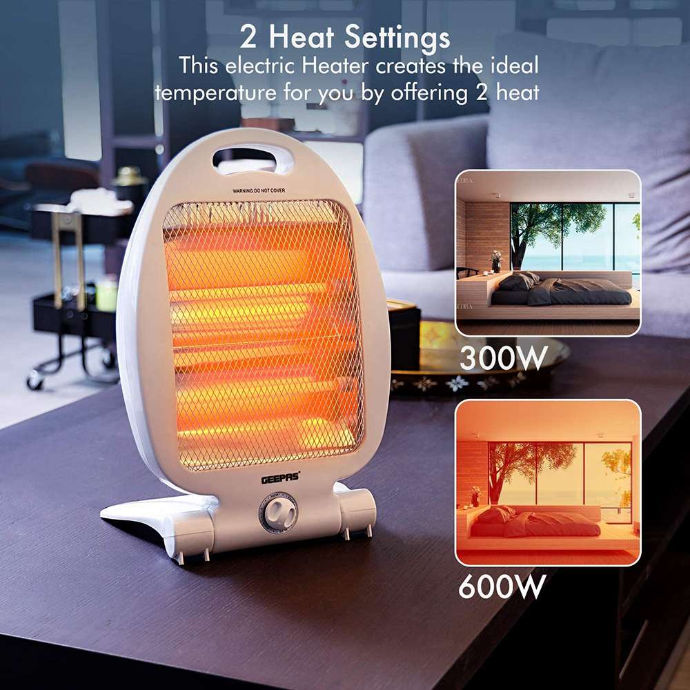 Geepas Quartz Halogen Heater Dual Heat Settings 600W/800W 5