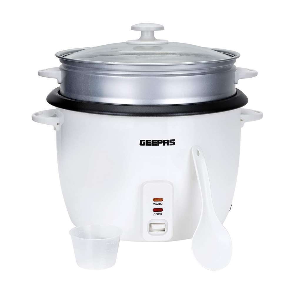 Geepas 2.2L Electric Rice Cooker -Cook/Warm/Steam Make Rice & Steam Healthy Food & Vegetables 0