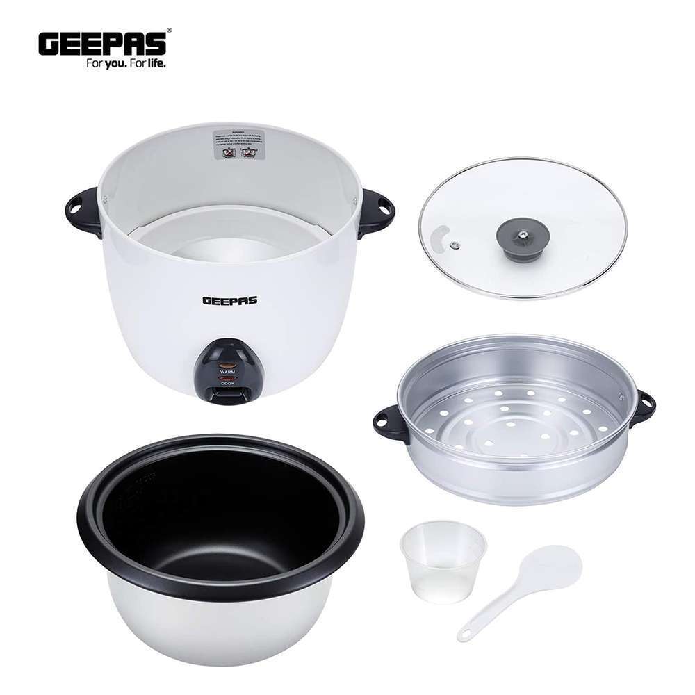 Geepas 2.2L Electric Rice Cooker -Cook/Warm/Steam Make Rice & Steam Healthy Food & Vegetables 1