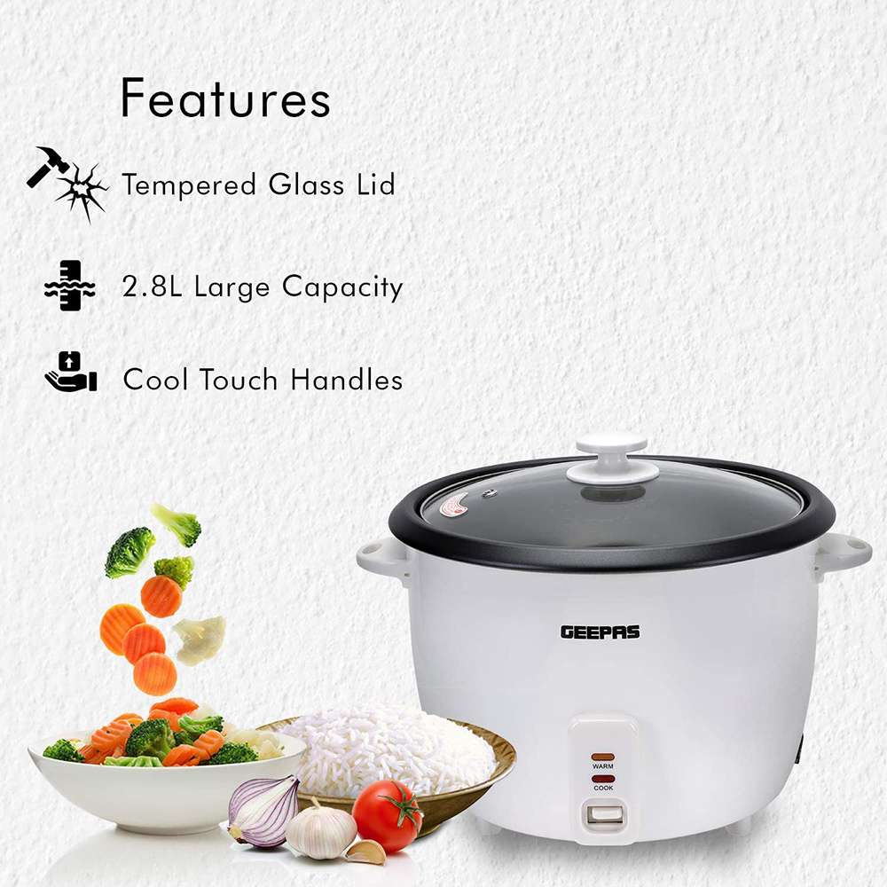 Geepas 2.2L Electric Rice Cooker -Cook/Warm/Steam Make Rice & Steam Healthy Food & Vegetables 5