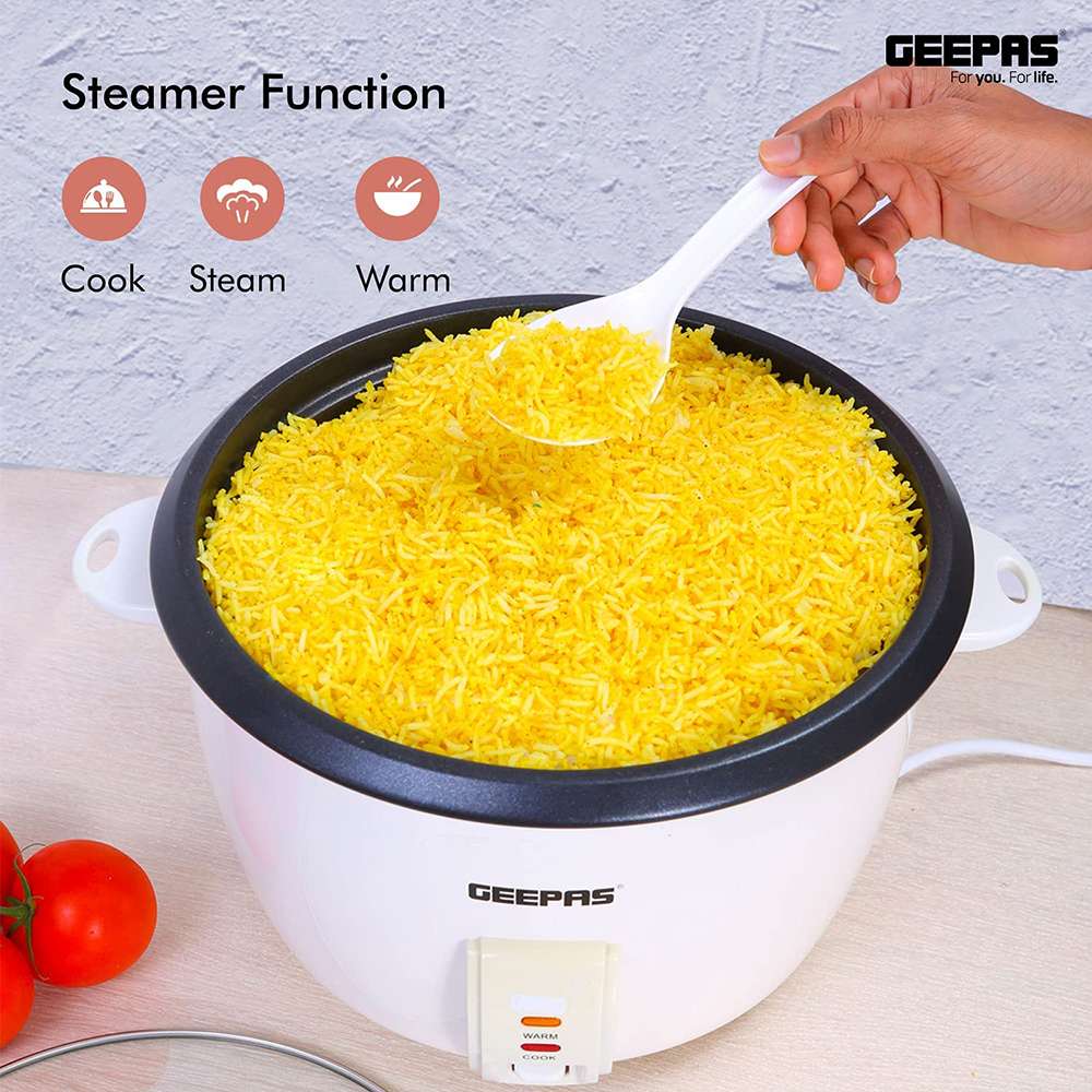 Geepas 2.8L Automatic Rice Cooker3 in 1 Function Non-Stick Inner Pot 900W 6